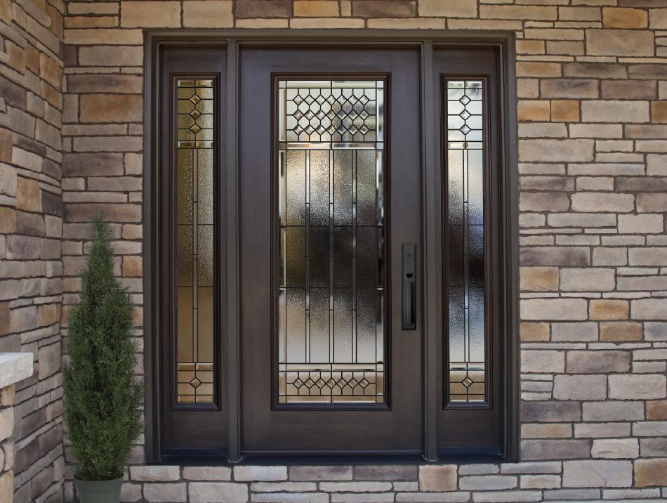 Residential home with new white front door exterior view