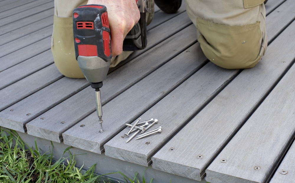 fixing composite decking with a screw gun